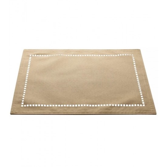Lugar Americano 45x30cm De Poliéster E Linho Levis Bege